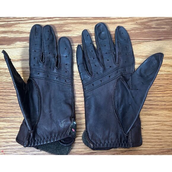 Vintage Leather Brown Leather Women's 80's Driving Size Small - Picture 6 of 6